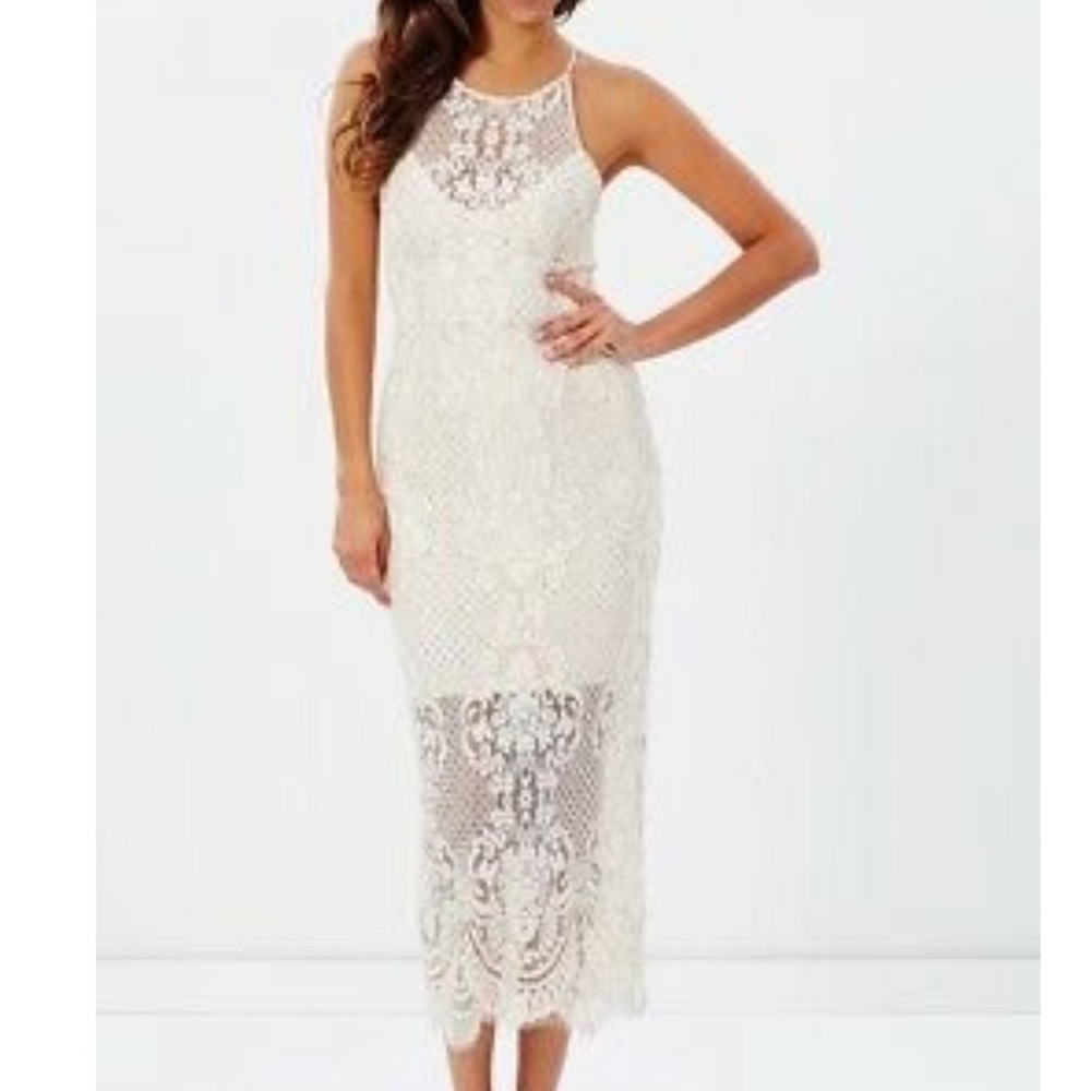 NWT**$320 Shona Joy Ivory Lace Dress